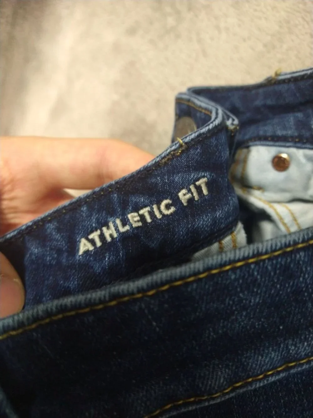 American Eagle Jeans Mens 36x32 Blue Denim Athletic Airflex Stretch Dark Wash - Picture 9 of 10